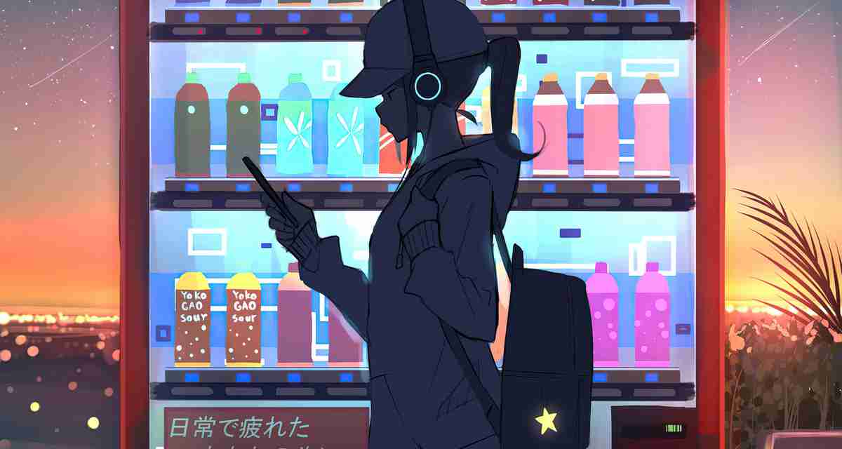 耳机 售卖机 背包 夜晚