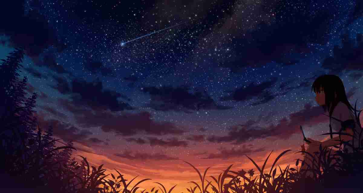 流星 天空 郊外 黄昏 夜幕降临