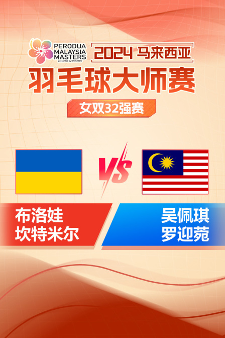 2024马来西亚羽毛球大师赛 女双32强赛 布洛娃/坎特米尔VS吴佩琪/罗迎菀
