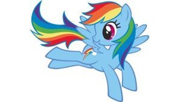 云宝黛茜 rainbow dash 天蓝色,彩色鬃毛的小马,可爱标志为一朵云