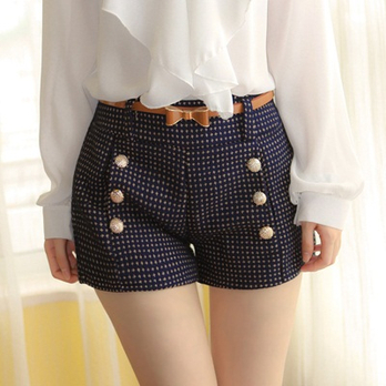 013秋冬女装新款帅气工装纽扣靴裤<em>马裤毛呢</em>短