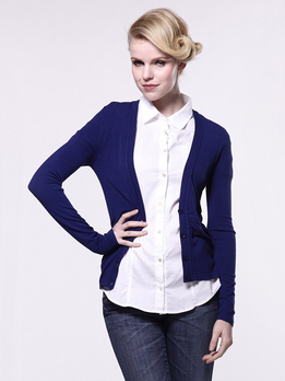 <em>armani</em> jeans<em>阿玛尼</em>蓝色混合材质<em>女士</em>针织<em>开衫</em>