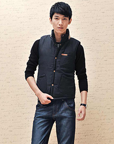 男款<em>藏蓝色</em>男装棉<em>马甲</em> - <em>羽绒</em>背心/男士上衣/男
