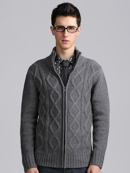 XG正品新款男士时尚百搭粗针休闲毛衫外套#0