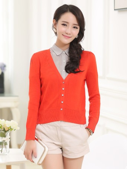 水魅兰 / 糖果色<em>短开衫毛衣</em> - 针织衫/女士上衣/