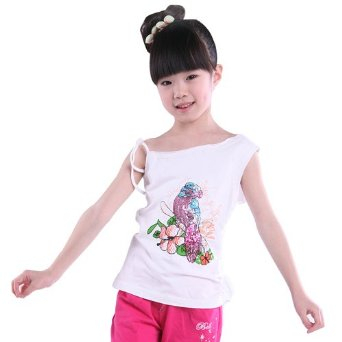 didicerf GPO-5341 迪迪童装 <em>女童 夏装</em> 白色T恤