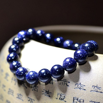 天然8mm 蓝沙圆珠手链饰品