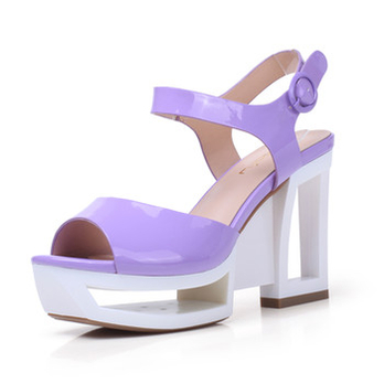 2014夏季新款 时尚休闲鱼嘴凉鞋 女 高跟 防水