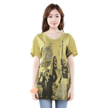 百家好印花百搭T恤 白色\/WH 160\/90\/M - T恤\/女