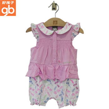 <em>好孩子童装</em>正品2014春夏<em>女</em>宝宝纯棉飞袖连身