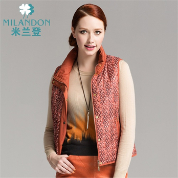 米兰登女装专柜正品<em>女士</em>棉衣<em>马甲</em>春秋<em>时尚</em>背心
