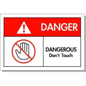 国际标准 英文安全标识牌 危险区域请勿触碰 禁