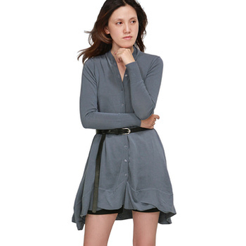 <em>艾米</em> AMII V领针织<em>开衫</em> C5NC5112728 灰蓝色