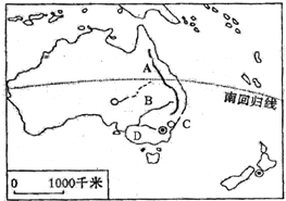 地点b所属的地形区是______,城市c是_____澳大利亚地形澳大利亚山脉图