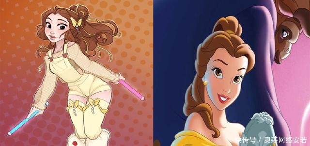迪士尼公主穿越夜店当辣妹,艾莎公主超有气质