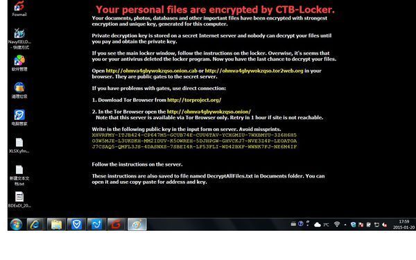 病毒CTB-Locker,破坏office文档和图片文件,求