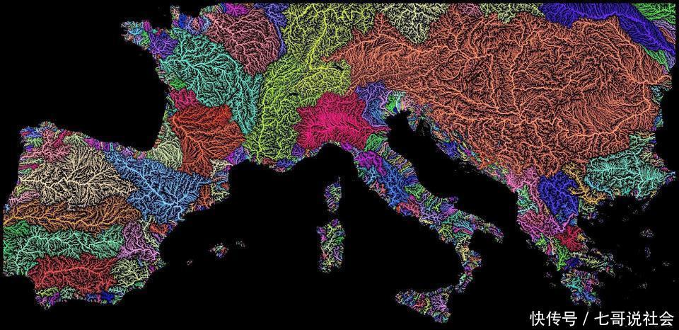 匈牙利地理学硕士绘制精美世界河流地图如同艺