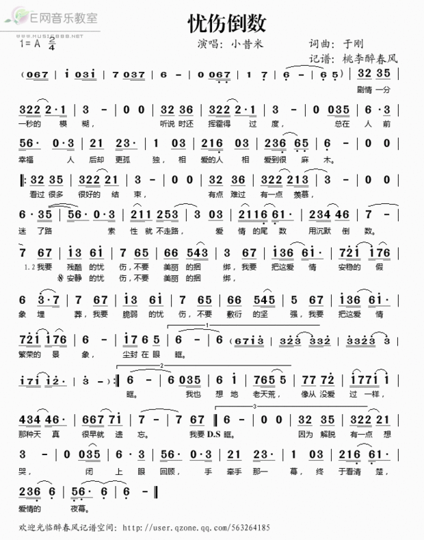 跪求好心人能帮我找到《<em>忧伤</em>倒数》这首歌的吉