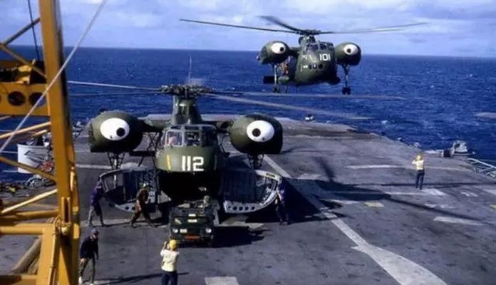美国越战时期的ch-37直升机,我只能说,你两个眼睛实在太萌了!