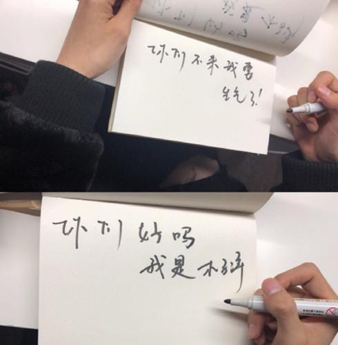 易烊千玺:我书法好看,木子洋:我v书法好看,罗云熙表情包幼稚园花丸杏图片