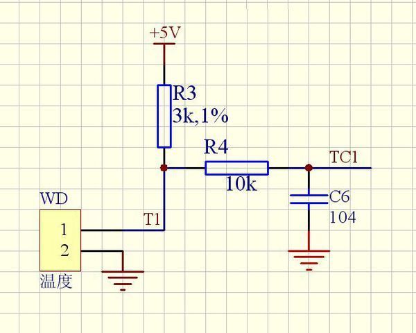 1,单片机热敏电阻测温首先要设计电路原理图,如图所示