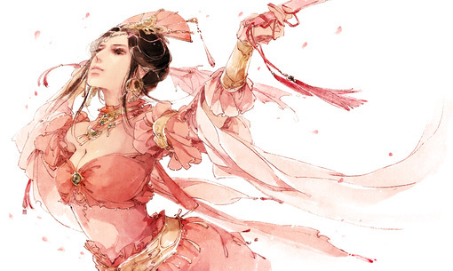 想要古风红衣美女漫画图片图片