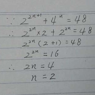 已知2的2n+1次方+4的n次方=48,求n的值_360