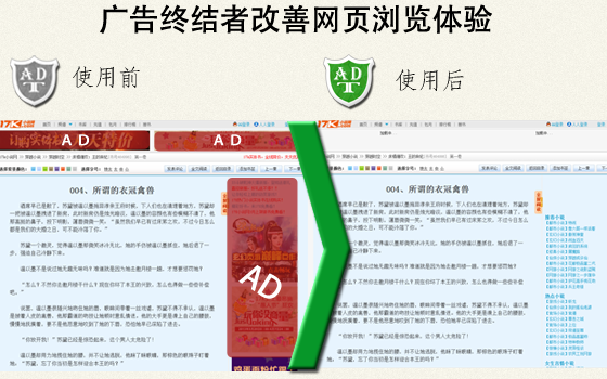 广告终结者改善网页浏览体验（使用前后对比）