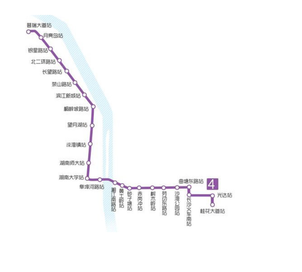 长沙地铁4号线经过的站点,什么时候开通