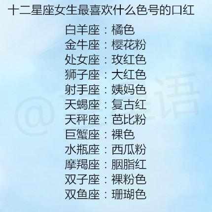十二星座口红最喜欢色号女生?12雷区的恋爱星座天秤座女生发脾气是什么表现图片