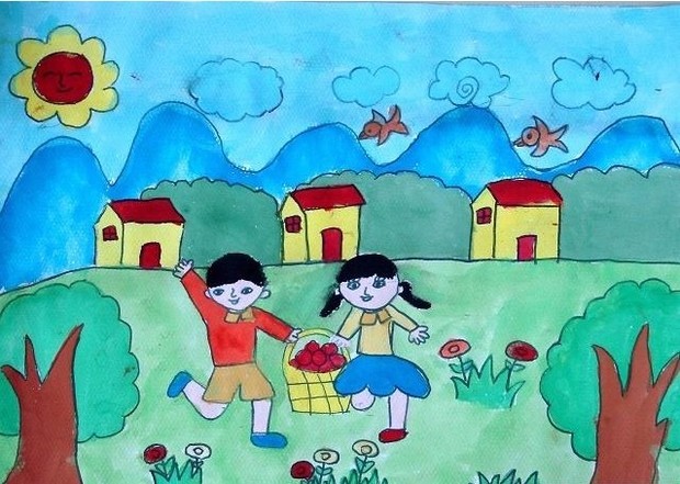 六一为主题儿童画