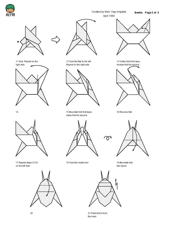 如何设计折纸甲虫