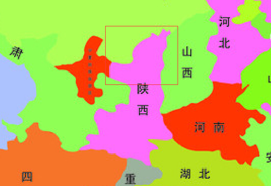 陕北在中国地图上哪个位置图片_360问答