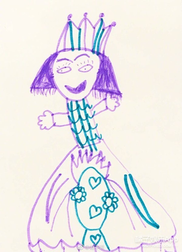 女儿画的妈妈也太抽象了吧哈哈哈,可爱可爱.