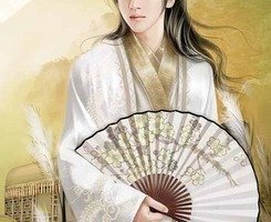古代男子笑的手绘图图片