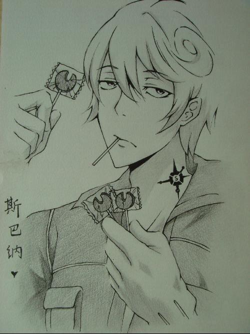 动漫人物素描男生图片_动漫人物素描男生图片下载