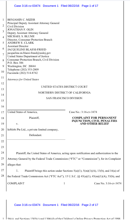 网络广告公司InMobi通过附近的WIFI信号暗中跟踪用户，被罚$950,000