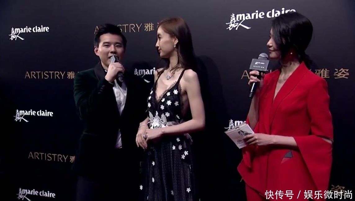 嘉人max!Angelababy着露背盛典亮相性感长裙日本性感美女妮悯图片
