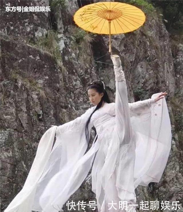 撑伞古装美人,刘亦菲挑战高难度,被赵丽颖,热