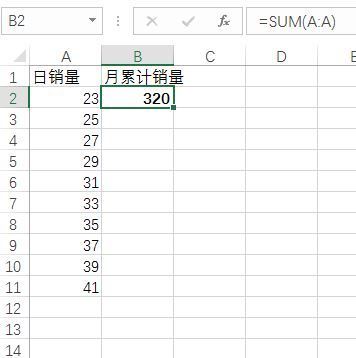excel表格中如在A列每天变化的数字如何在B列