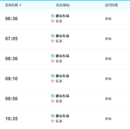 唐山东站到乐亭汽车时刻表_360问答