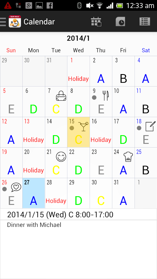 Shift Work Calendar截图10