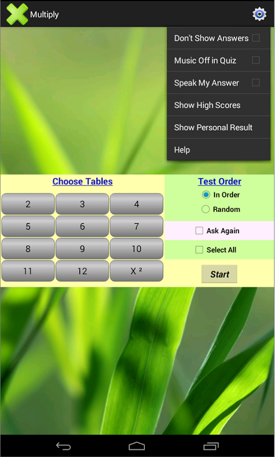 Multiplication & Squares Table截图2