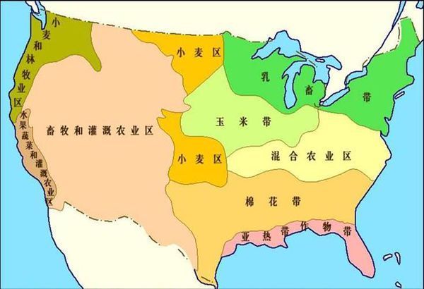 美国西部高山区和中部平原区是什么农业地域类型