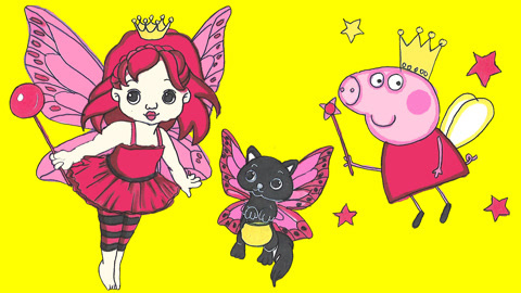 白白侠画画 小猪佩奇和小仙女