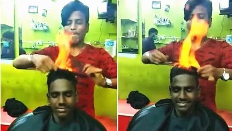 网罗天下 印度理发师“猛火爆炒”