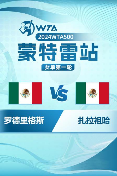 2024WTA500蒙特雷站 女单第一轮 罗德里格斯VS扎拉祖哈 海报