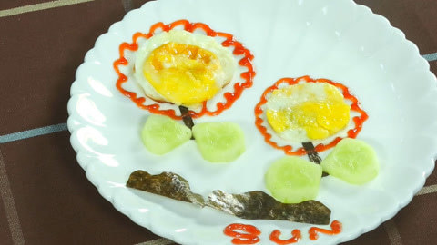 海豚波波聚乐部 波波亲子美食 太阳花煎蛋