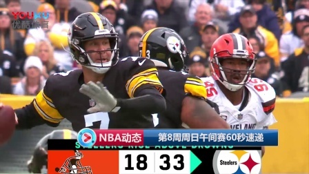 【NFL动态】第8周周日午间赛60秒速递