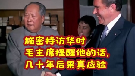 红墙往事 施密特访华时，毛主席提醒他的话，几十年后果真应验
